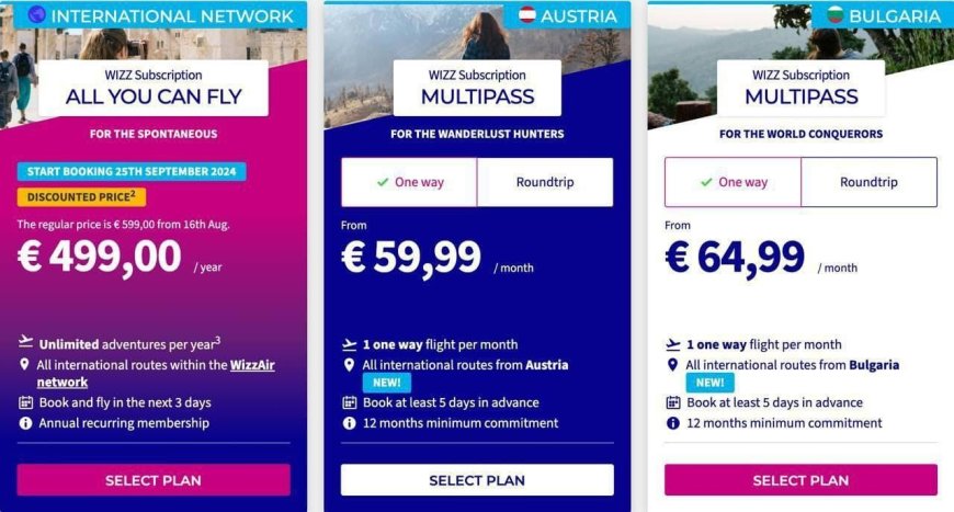 Wizz Air компаниясы шексіз дерлік рейстері бар ұшақ билеттерін іске қосты