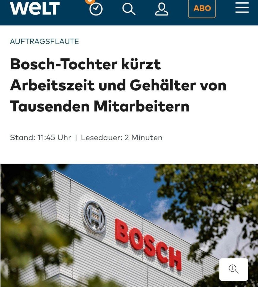 Bosch 7000 жұмыс орнын қысқартуды жоспарлап отыр, олардың көпшілігі Германияда