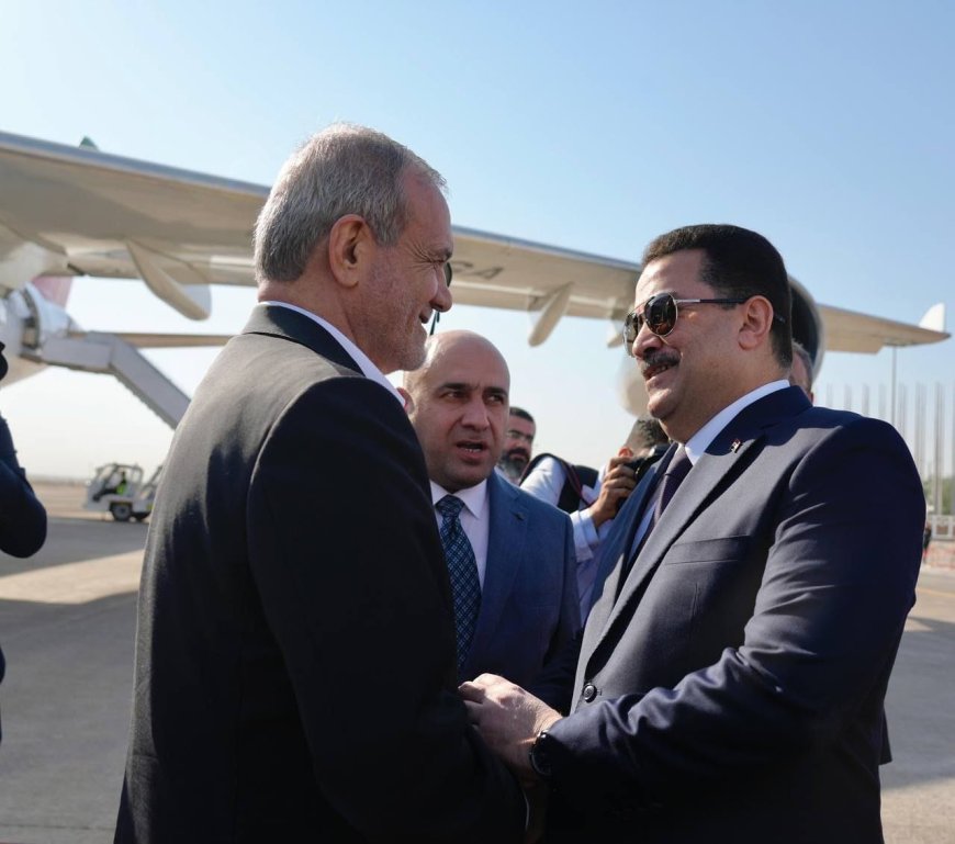 Iranian President Masoud Pazeshkian arrives in Iraq on official visit to strengthen bilateral ties