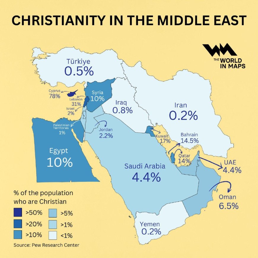 Infographic on the Spread of Christianity in the Middle East: From Egypt to the Oil-Rich Gulf States