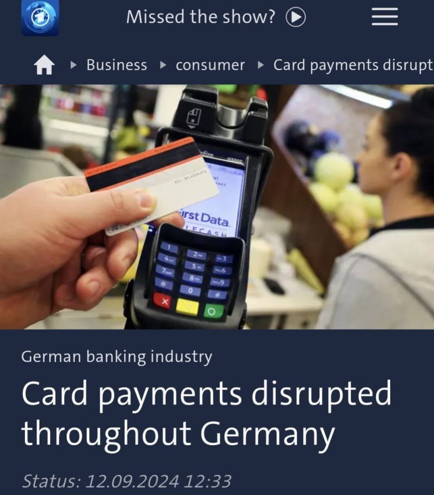 Massive disruption to electronic payments across Germany: card payments unavailable