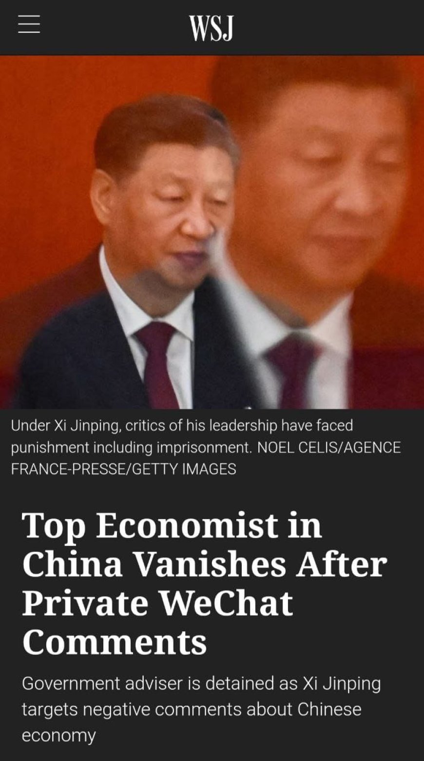 China's top economist "disappeared" after criticizing Xi Jinping